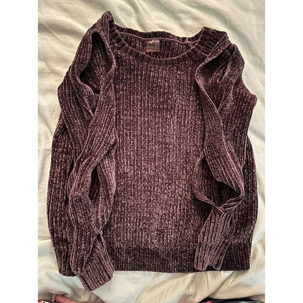 Calia Carrie Underwood Pullover Chunky Open Sleeves S Small Burgundy Wine Color